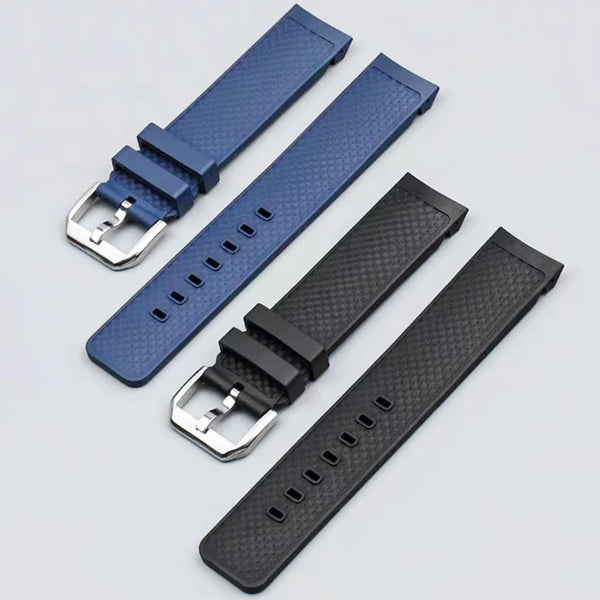 22mm Rubber Silicone Watch Band Fit for IWC IW329001 / 002 Black Waterproof Strap Quick Release Watchband