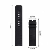 22mm Rubber Silicone Watch Band Fit for IWC IW329001 / 002 Black Waterproof Strap Quick Release Watchband