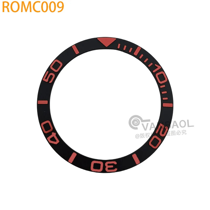 ROMC 38mm*30.5mm aluminum Sloped Bezel Insert Fits Sei-ko NH35 NH36 Watch YM Case Bezel Replacement Part