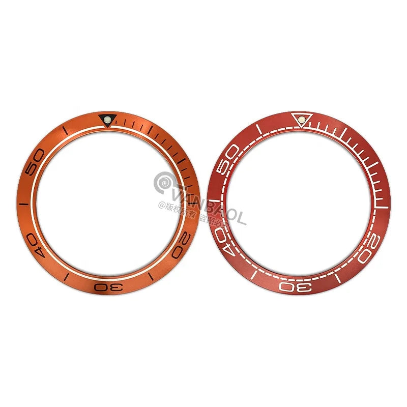 OMEA aluminum 41.75mm bezels inserts loop for OMG seama planet ocean automatic Chronograph orange watch parts tools