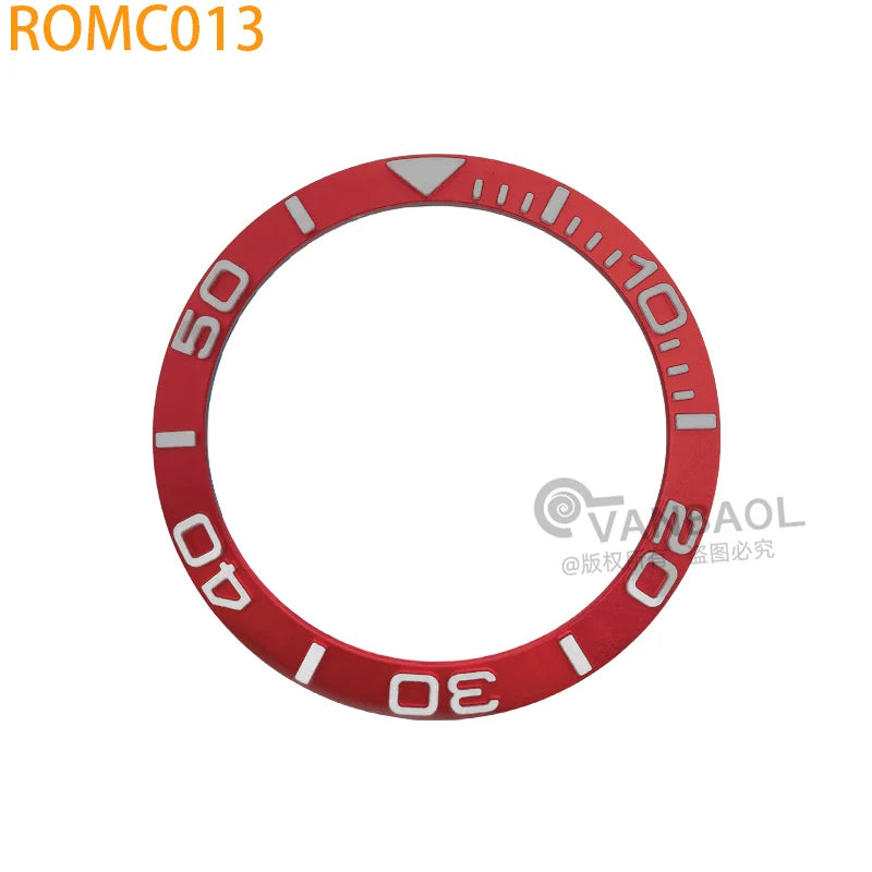 ROMC 38mm*30.5mm aluminum Sloped Bezel Insert Fits Sei-ko NH35 NH36 Watch YM Case Bezel Replacement Part