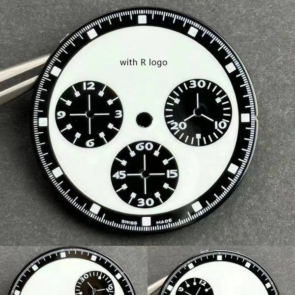 Top Quality Watch Dial for Vintage Day-tona Watches Compatible with 4130 Movement Green Luminous Aftermarket Watch Parts