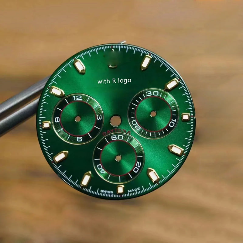 Green Watch Dial For Day-tona 116508 Compatible with 4130 Movement Aftermarket Watch Accessories