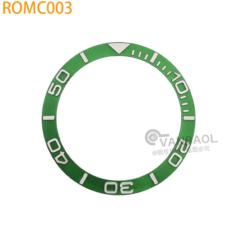 ROMC 38mm*30.5mm aluminum Sloped Bezel Insert Fits Sei-ko NH35 NH36 Watch YM Case Bezel Replacement Part