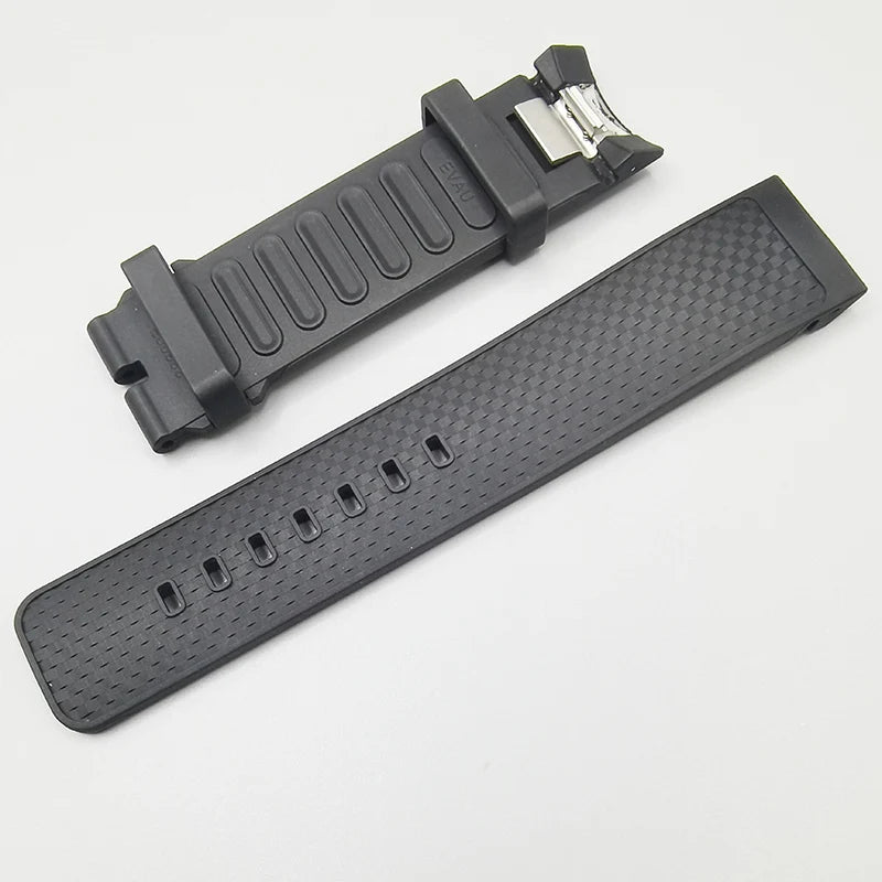 22mm Rubber Silicone Watch Band Fit for IWC IW329001 / 002 Black Waterproof Strap Quick Release Watchband