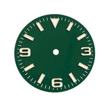 New 28.5MM Green Luminous Watch Dial For NH35/36/4R/7S Movement 3 6 9 Bar-Type Nails Accessories