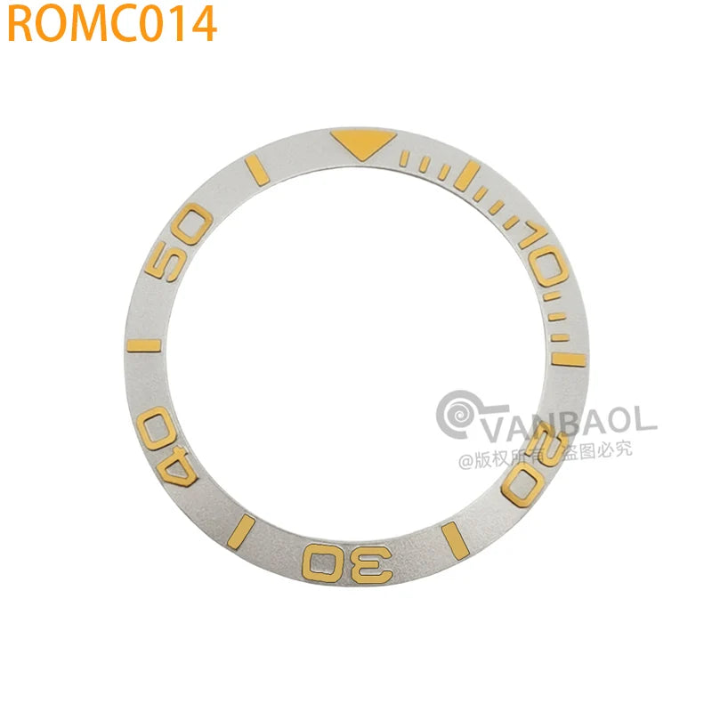 ROMC 38mm*30.5mm aluminum Sloped Bezel Insert Fits Sei-ko NH35 NH36 Watch YM Case Bezel Replacement Part