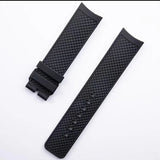 22mm Rubber Silicone Watch Band Fit for IWC IW329001 / 002 Black Waterproof Strap Quick Release Watchband