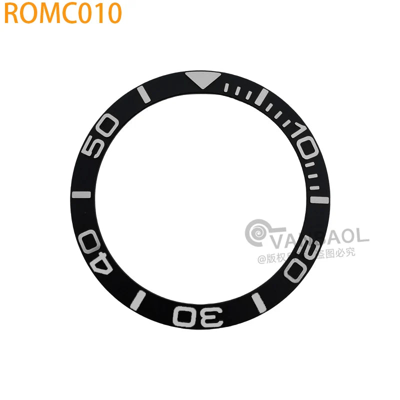 ROMC 38mm*30.5mm aluminum Sloped Bezel Insert Fits Sei-ko NH35 NH36 Watch YM Case Bezel Replacement Part