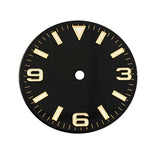 New 28.5MM Green Luminous Watch Dial For NH35/36/4R/7S Movement 3 6 9 Bar-Type Nails Accessories