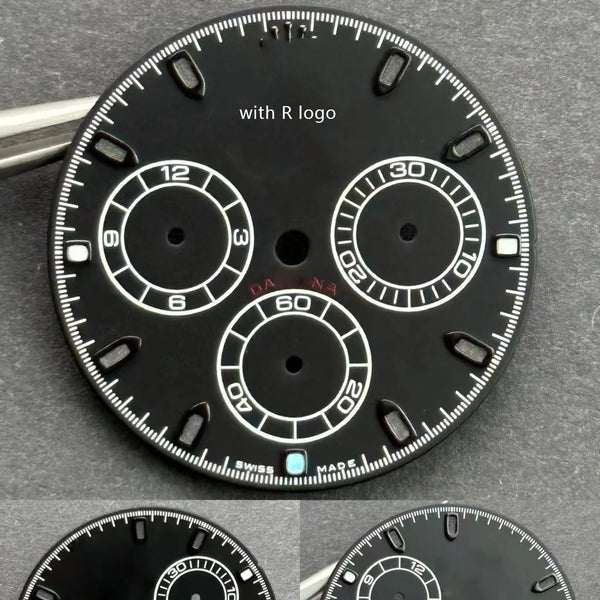 Top Quality Watch Dial for Vintage Day-tona Watches Compatible with 4130 Movement Green Luminous Aftermarket Watch Parts