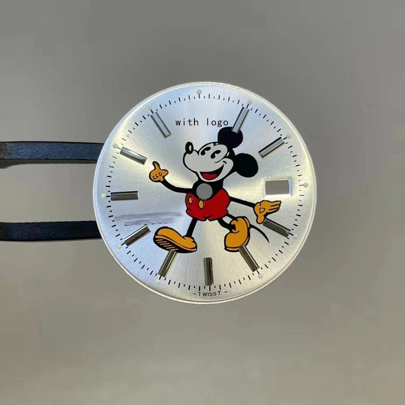 Mickey mouse Watch Dial For 36mm Date-just watch, Fit To 3235 Movement , Aftermarket Watch Parts.