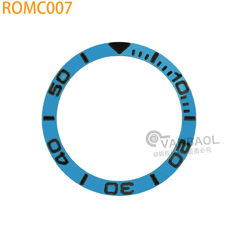 ROMC 38mm*30.5mm aluminum Sloped Bezel Insert Fits Sei-ko NH35 NH36 Watch YM Case Bezel Replacement Part