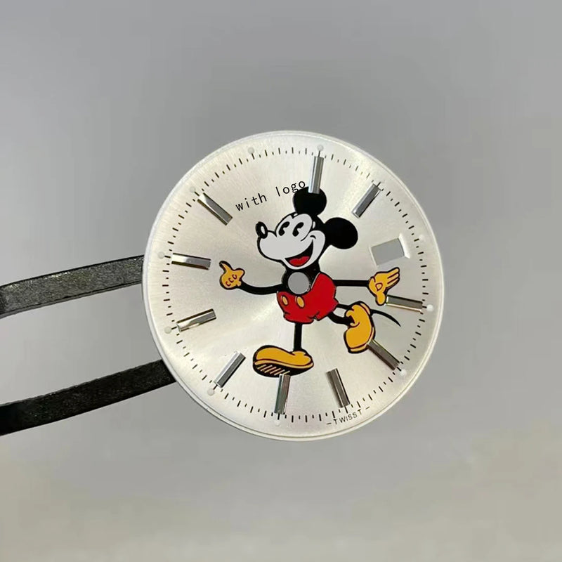 Mickey mouse Watch Dial For 36mm Date-just watch, Fit To 3235 Movement , Aftermarket Watch Parts.