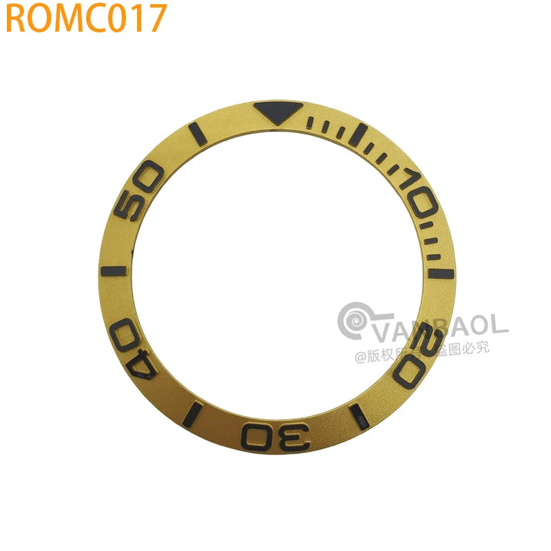 ROMC 38mm*30.5mm aluminum Sloped Bezel Insert Fits Sei-ko NH35 NH36 Watch YM Case Bezel Replacement Part