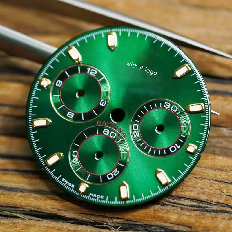 Green Watch Dial For Day-tona 116508 Compatible with 4130 Movement Aftermarket Watch Accessories