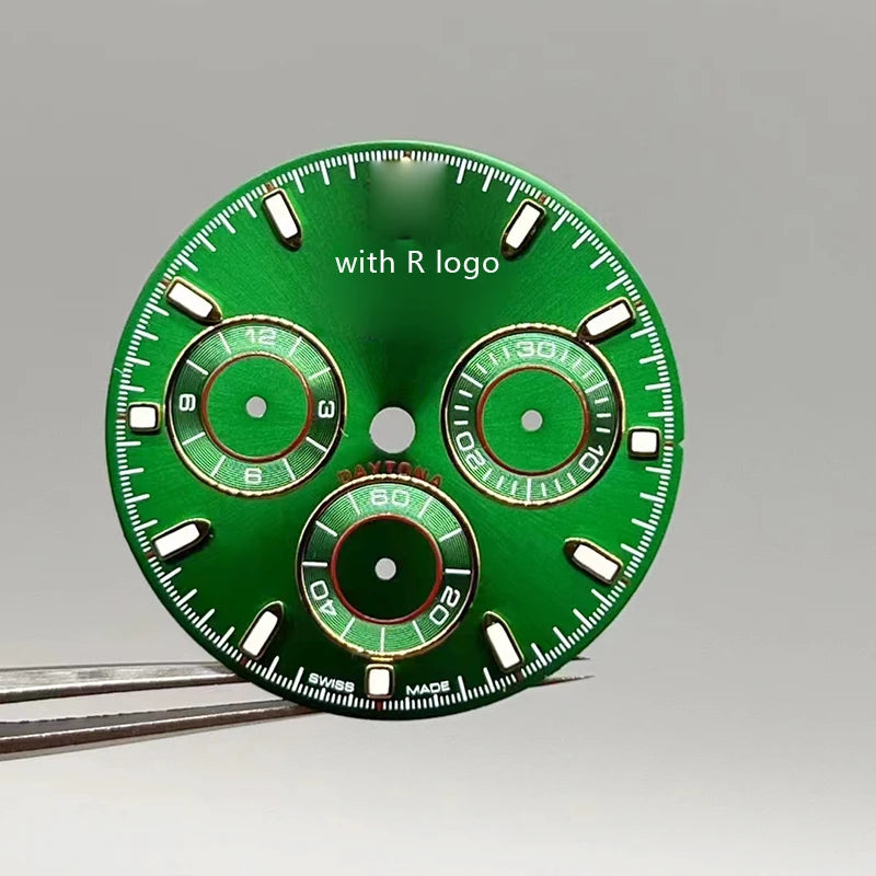 Green Watch Dial For Day-tona 116508 Compatible with 4130 Movement Aftermarket Watch Accessories