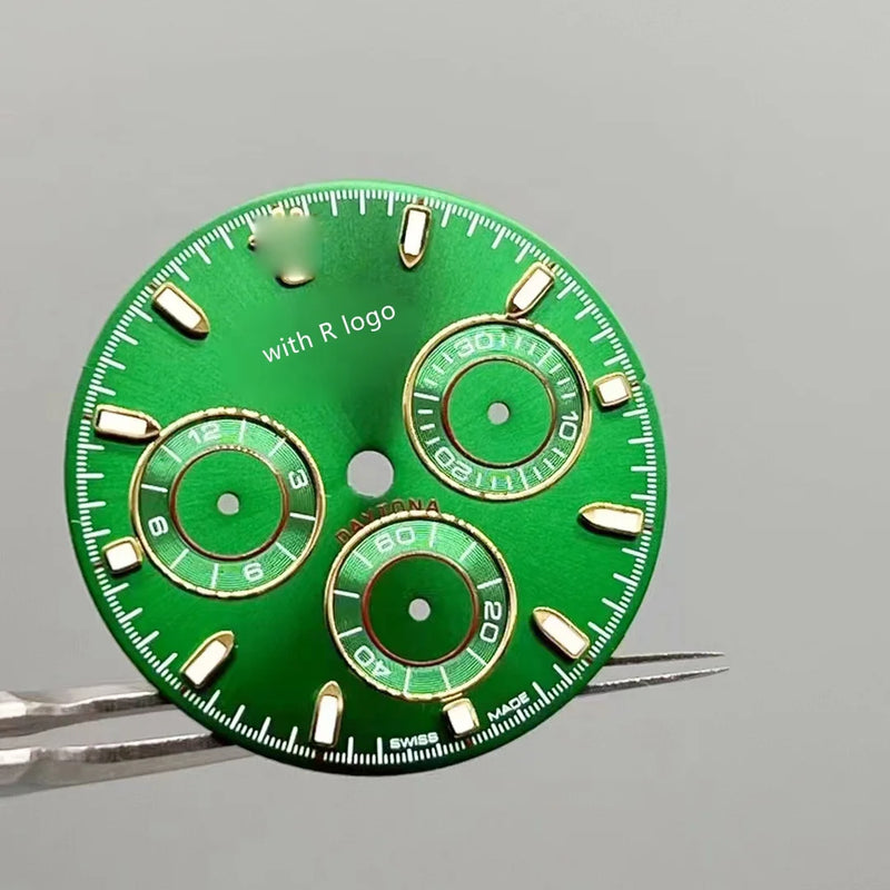 Green Watch Dial For Day-tona 116508 Compatible with 4130 Movement Aftermarket Watch Accessories