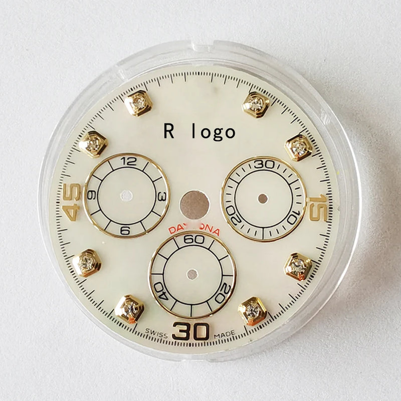 Top quality mother of pearl Watch Dial For Daytona 116518 116519 , Fits 4130 Movement, Aftermarket Watch Parts Replacements